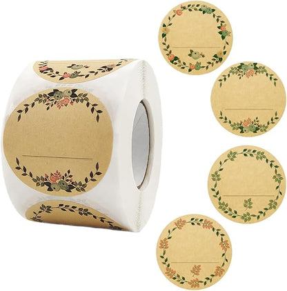HAHIYO 1.5In 500P Round Natural Brown Kraft Stickers by HAHIYO