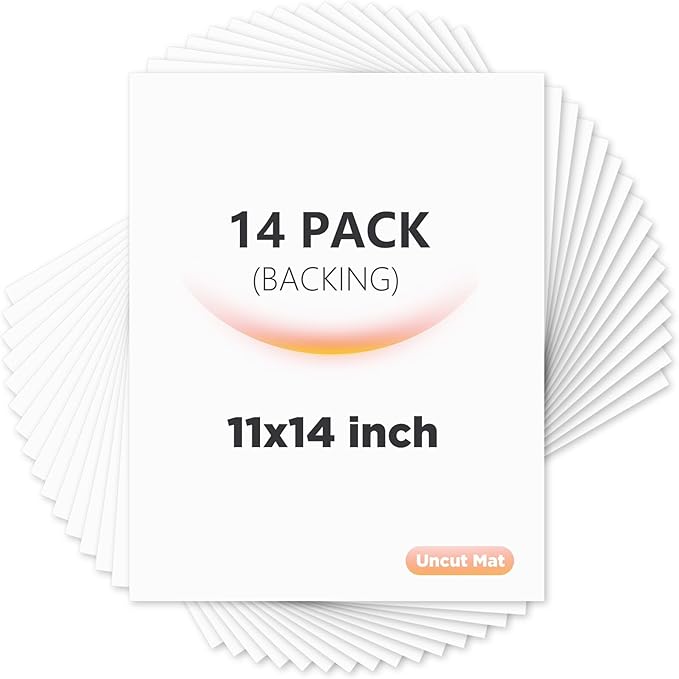 Egofine 14 Pack Mat Board, 11x14 Backing Board, Acid Free White Uncut Mat Board by Egofine