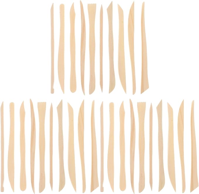 VILLCASE 30pcs Wooden Clay Carving Modeling Tools Kit, Double-Ended Clay by VILLCASE