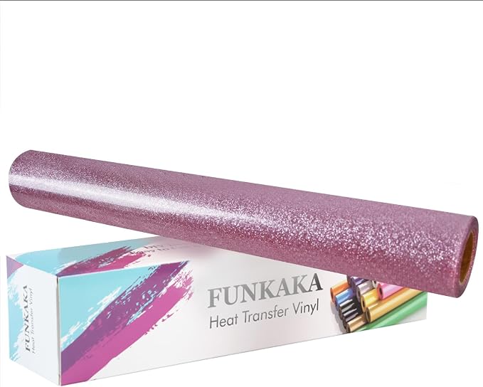FUNKAKA Glitter Pink HTV Heat Transfer Vinyl Rolls by FUNKAKA