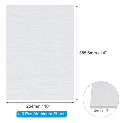 PATIKIL 6061 T651 Aluminum Sheet Metal 14 x 10 x 1/8 Inch 3Pcs Flat Plain - Image 2