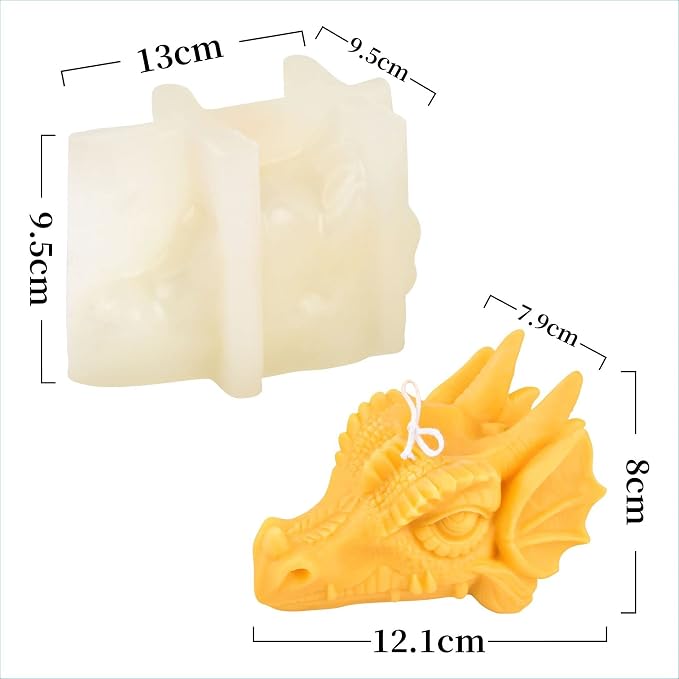 3D Dragon Silicone Mold for Resin Candle Making & Soap Making - Image 6