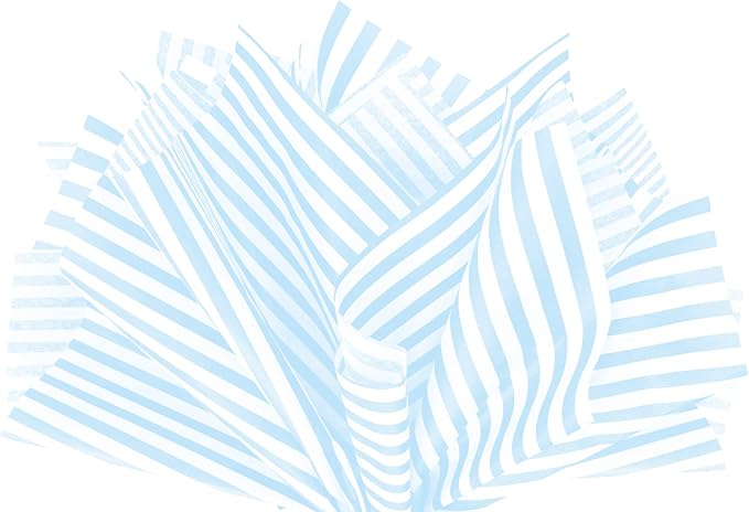 Flexicore Packaging Light Blue Pin Stripe Print Gift Wrap Tissue Paper Size: 15 by FlexicorePackaging