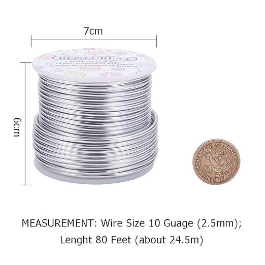 BENECREAT 10 Gauge Jewelry Craft Aluminum Wire 80 Feet Bendable Metal Sculpting - Image 2