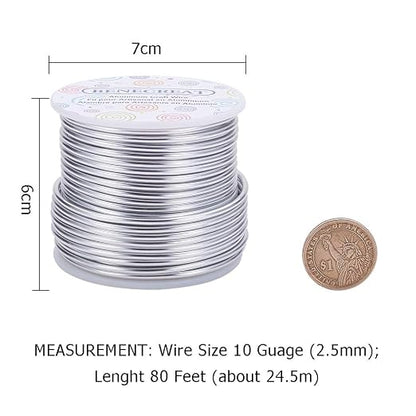 BENECREAT 10 Gauge Jewelry Craft Aluminum Wire 80 Feet Bendable Metal Sculpting - Image 2