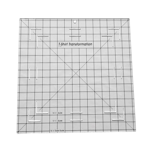 HONEYSEW T-Shirt Alignment Transformation Ruler 15.5x15.5 inches Quilting by HONEYSEW