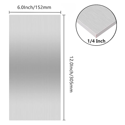 6061 T651 Aluminum Sheet Metal 6 x 12 x 1/4 Inch Flat Plain Aluminum Plate - Image 2