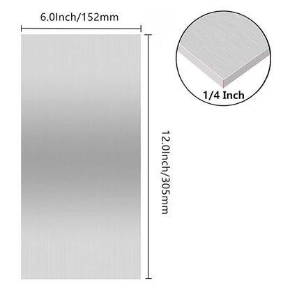 6061 T651 Aluminum Sheet Metal 6 x 12 x 1/4 Inch Flat Plain Aluminum Plate - Image 2