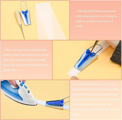 Funstreet Comprehensive Bias Tape Maker Kit, Fabric Tape Tools Sewing Machine - Image 5