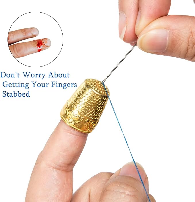 ZESION 4Pcs Sewing Thimbles, Metal Thimbles - Image 3