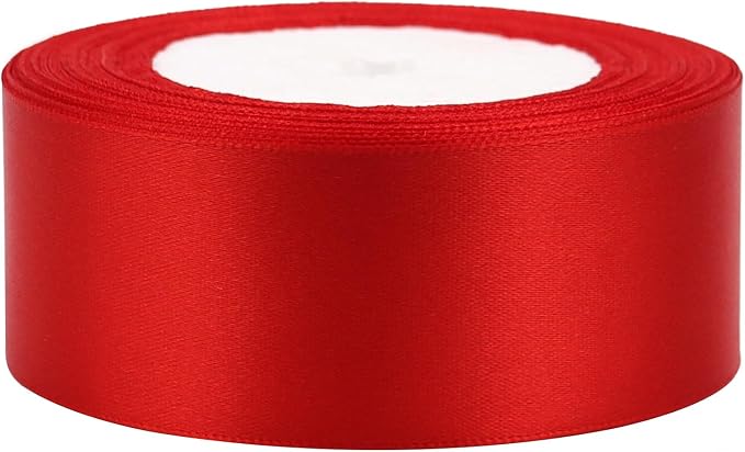 Red Solid Satin Ribbon 1-1/2 Inch 25 Yards Solid Polyester Fabric Ribbon - Image 3