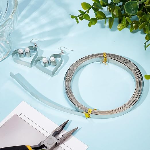BENECREAT 19.7 Feet 32Gauge Flat Nickel Silver Wire, 8mm Wide Flat Bezel White - Image 4