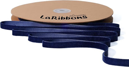 LaRibbons Thin Velvet Ribbon 3/8 Inch x 25 Yards, Gift Wrapping, Wreath Bow by LaRibbons