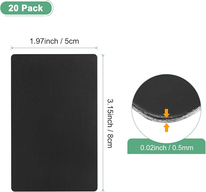 20-Pack Anodized Aluminium Laser Engraved Mount Metal Plate 3x2x0.02 Inch - Image 3