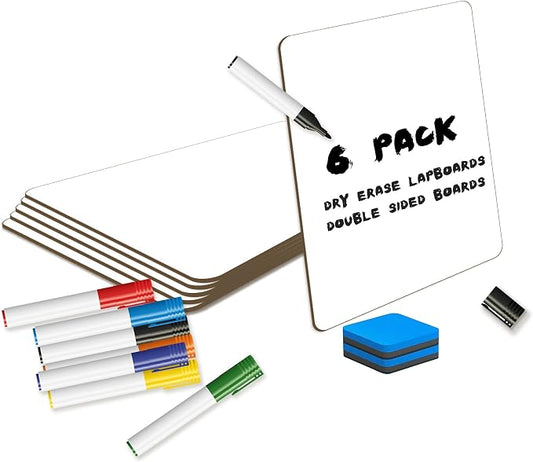 White Board Dry Erase Boards Classroom Pack Mini White Boards 9" x12” Double by fwipiyo
