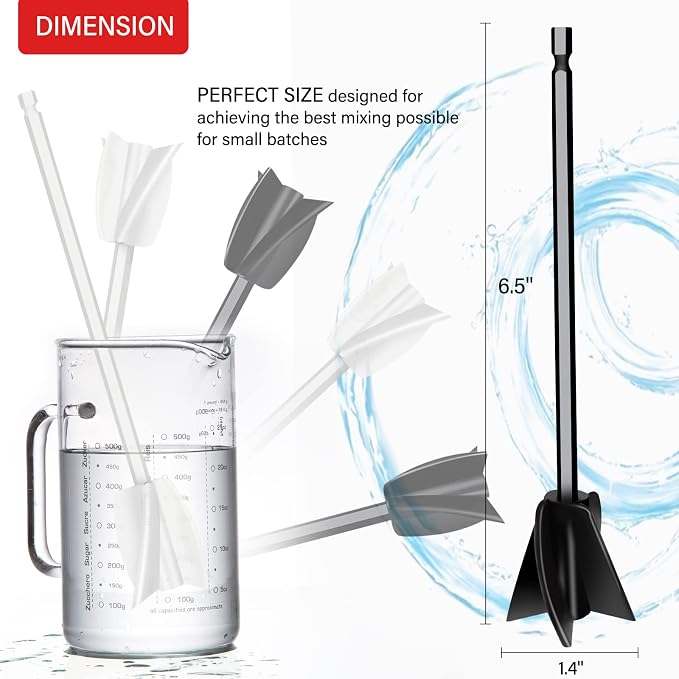8 Pcs Resin Mixer Paddles for Resin Drill, Epoxy Mixer Attachment for Drill - Image 2