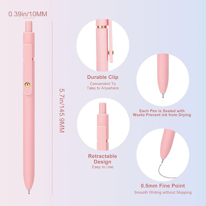 Ddaowanx Colored Gel Pens, 0.5mm Fine Point Retractable, Colorful Pens - Image 2