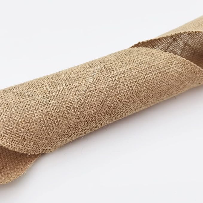 INSPIRELLE 6" Natural Burlap Fabric Roll 10 Yards Jute Ribbon - Image 3