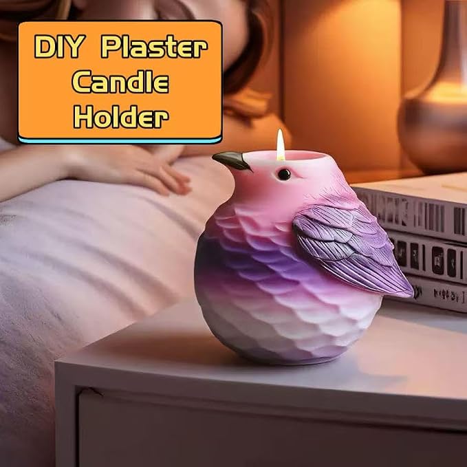 Animal Resin Molds Silicone 3D Cute Bird Epoxy Resin Plaster Candle Holder Wax - Image 4