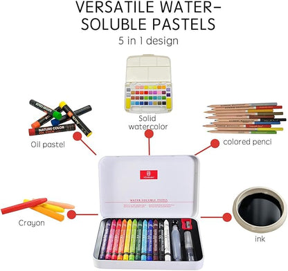 12 Colors Water Soluble Pastels, Watercolor Pastels Set - Image 5