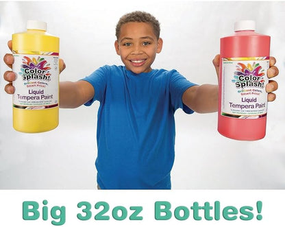 S&S Worldwide Color Splash! Liquid Tempera Bulk Paint, 32-oz Easy-Pour Bottles - Image 5