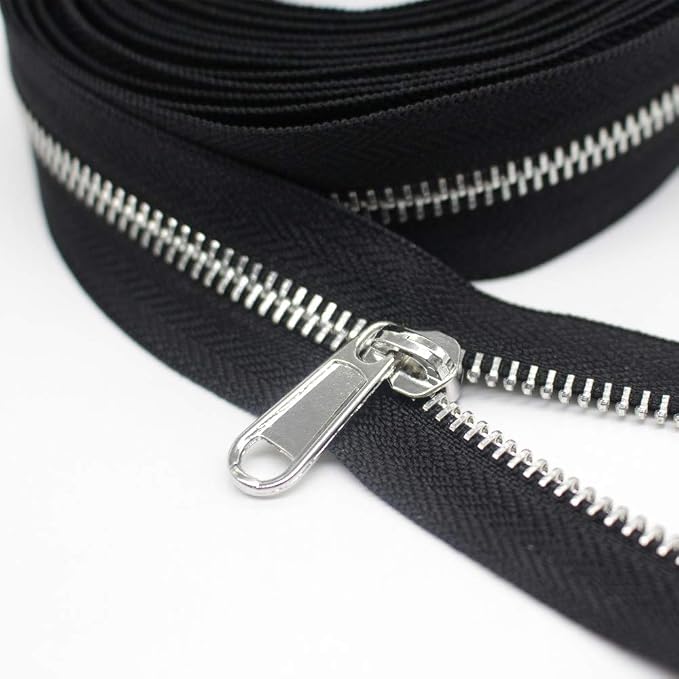 YaHoGa #5 Metal Zippers by The Yard Bulk 4 Yards + 10 pcs Sliders - Image 2