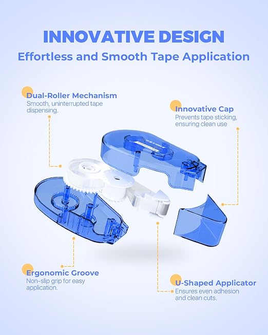 Double-Sided Tape Roller for Scrapbooking 12-Pack Adhesive Tape Glue Runner - Image 6