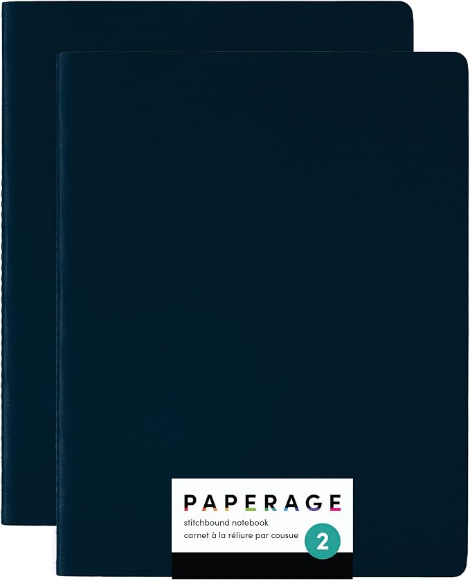 PAPERAGE Soft Cover Blank Journal Notebook, 2 Pack, 100 Pages, Large 7.5 inches by PAPERAGE
