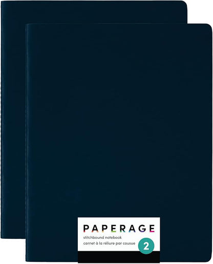 PAPERAGE Soft Cover Blank Journal Notebook, 2 Pack, 100 Pages, Large 7.5 inches by PAPERAGE