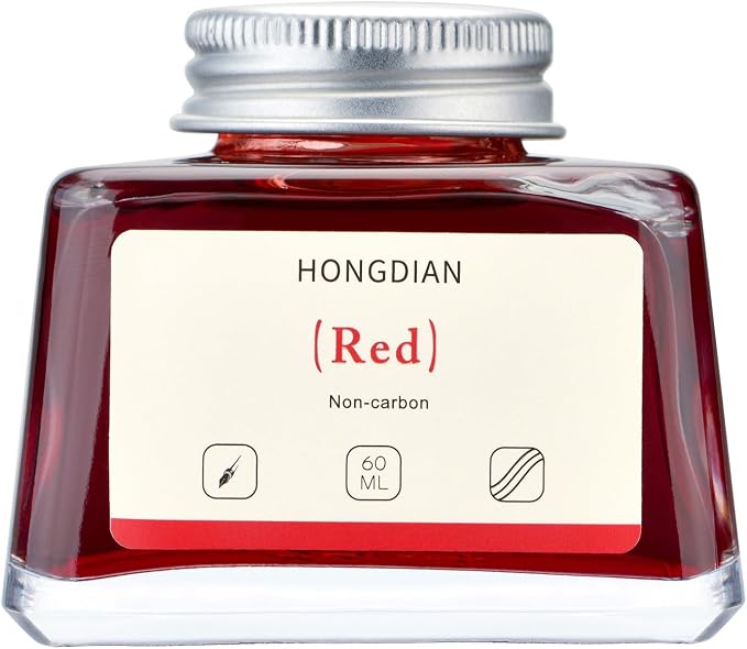 Hongdian Fountain Pen Bottled Ink Red, 60ml Fountain Pen Bottled Ink, Non Carbon - Image 4