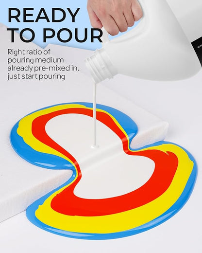 Nicpro 8 Colors Large Bulk Acrylic Pour Paint Set Premixed High Flow Art - Image 3