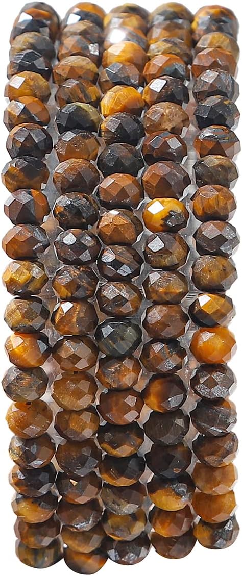 Natural Yellow Tiger Eye Beads 4x2mm 120pcs Faceted Rondelle Loose Semi - Image 2