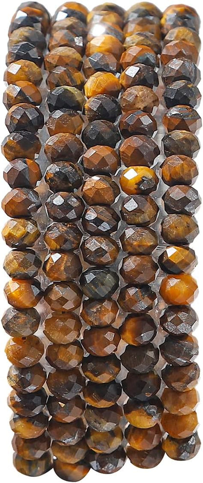 Natural Yellow Tiger Eye Beads 4x2mm 120pcs Faceted Rondelle Loose Semi - Image 2
