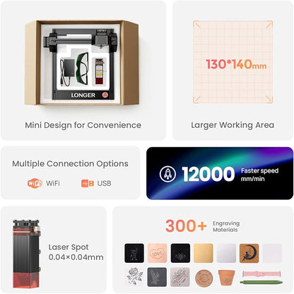LONGER Ray5 mini Laser Engraver, 12000mm/min High-Speed Cutter - Image 2