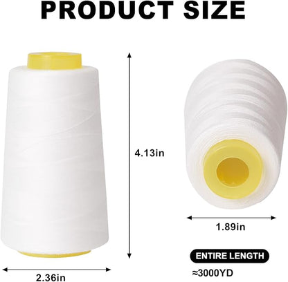 Sewing Thread Cone Set, 2 Pack Serger Thread, 3000 Yards Each, All Purpose - Image 2