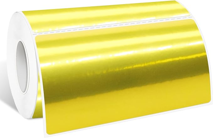 2" x 4" Gold Thermal Label Stickers, Waterproof Thermal Printer Sticker Labels by Yeachlaing
