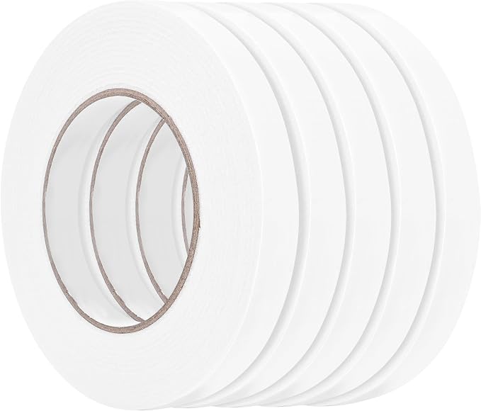 Double Sided Foam Tape 0.5In x 16.5FT 5 Pack, Mounting Tape Heavy Duty by ToLanbbt