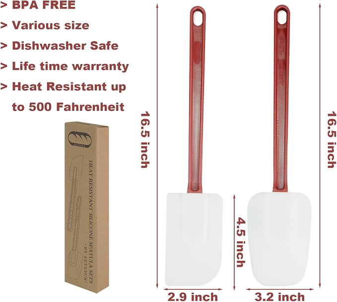 High Heat Resistant Silicone Scraper Spoon Commercial Spatula - Image 2