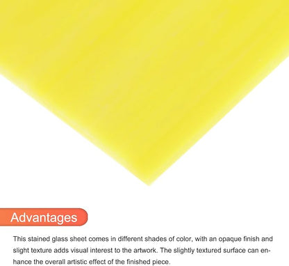 MECCANIXITY 2 Pcs Stained Glass Sheet Mosaic Tile 7.9 Inch x 5.9 Inch Yellow - Image 4