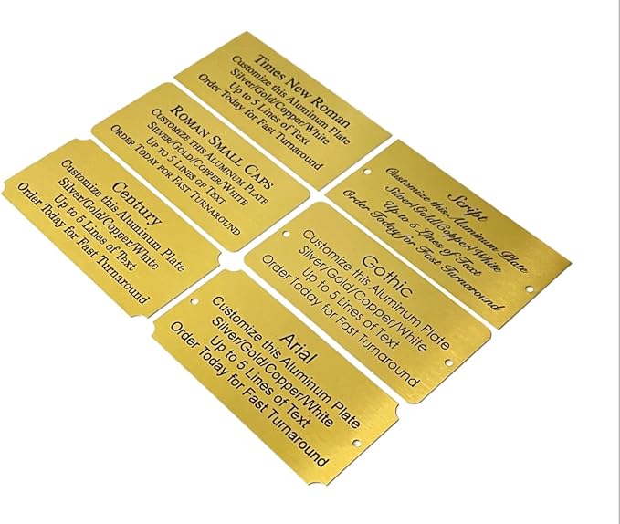 Personalized, Custom Brushed Gold Solid Brass Plate - Image 2