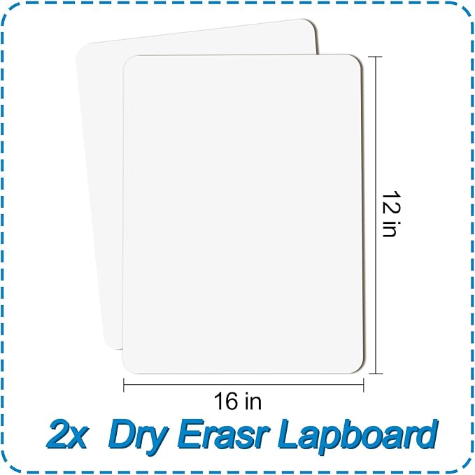 2 PC Small White Board Dry Erase Classroom Pack Boards 9" x12”Personal - Image 2