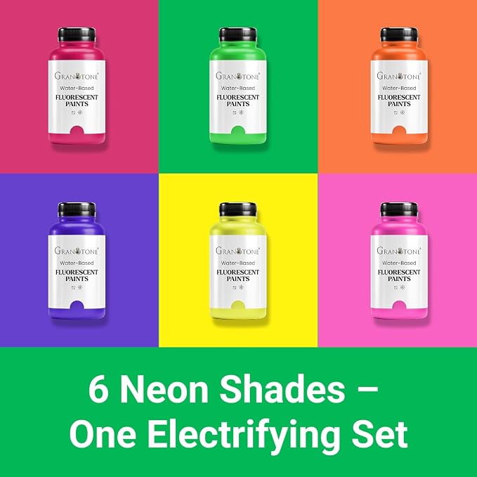 GRANOTONE Neon Fluorescent Acrylic Paint Set - Image 2