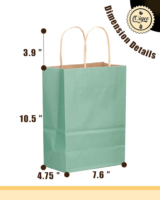 qiqee 32-Packs Light Blue Paper Gift Bags - Image 2