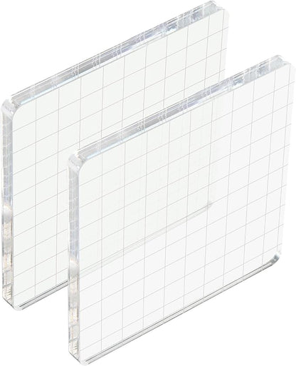 PATIKIL 4" x 4" Acrylic Stamp Block, 2 Pack Clear Stamping Block by PATIKIL