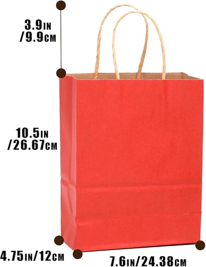 qiqee 32-Packs Red Paper Gift Bags - Image 3