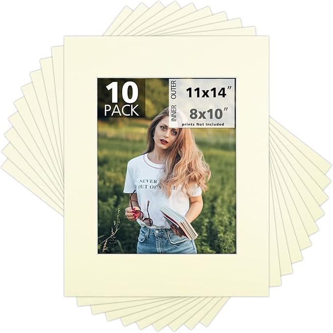 Mat Board Center, 11x14 for 8x10 Ivory Color Mats by MatBoardCenter