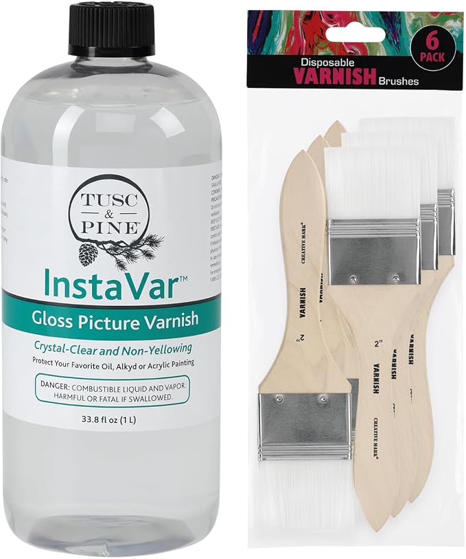 Jerry's Artarama InstaVar™ Gloss Picture Varnish & Varnish Brush Sets by Jerry%27s+Artarama