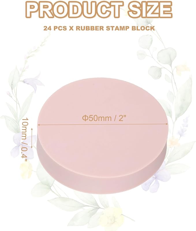 PATIKIL 24Pcs 2" Rubber Carving Blocks, Soft Linoleum Art Carving Block Round - Image 2
