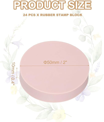 PATIKIL 24Pcs 2" Rubber Carving Blocks, Soft Linoleum Art Carving Block Round - Image 2