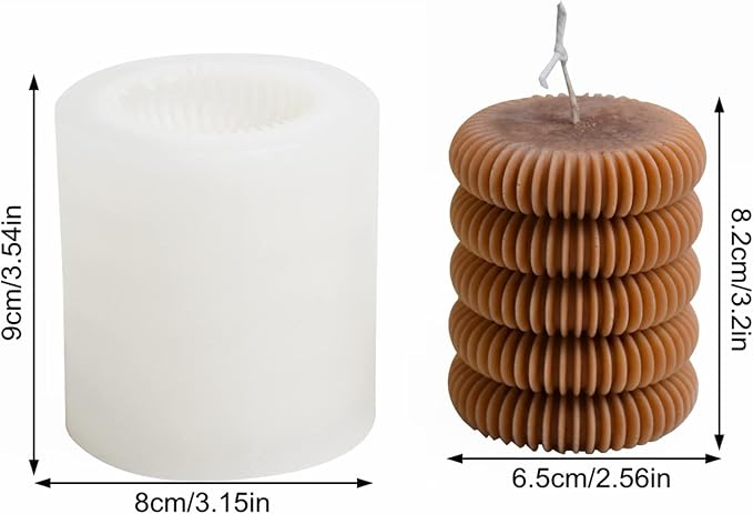 Tire Stripe Candle Silicone Mold Creative Column Candle Soap Mold Fondant - Image 2